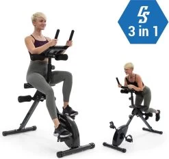 CAPITAL SPORTS Azura Fusion Fiets Hometrainer 3in1 Cardio-/standing Bike AB Trainer , Magnetische Weerstand , Belastbaarheid: Max. 100 Kg